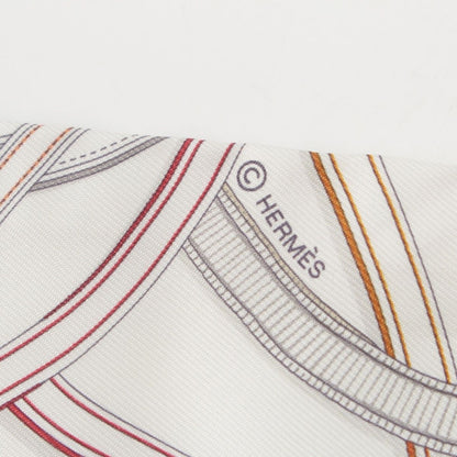 Hermes Twill Silk Harnais Legendaire Legendary Harness Scarf White — view 5