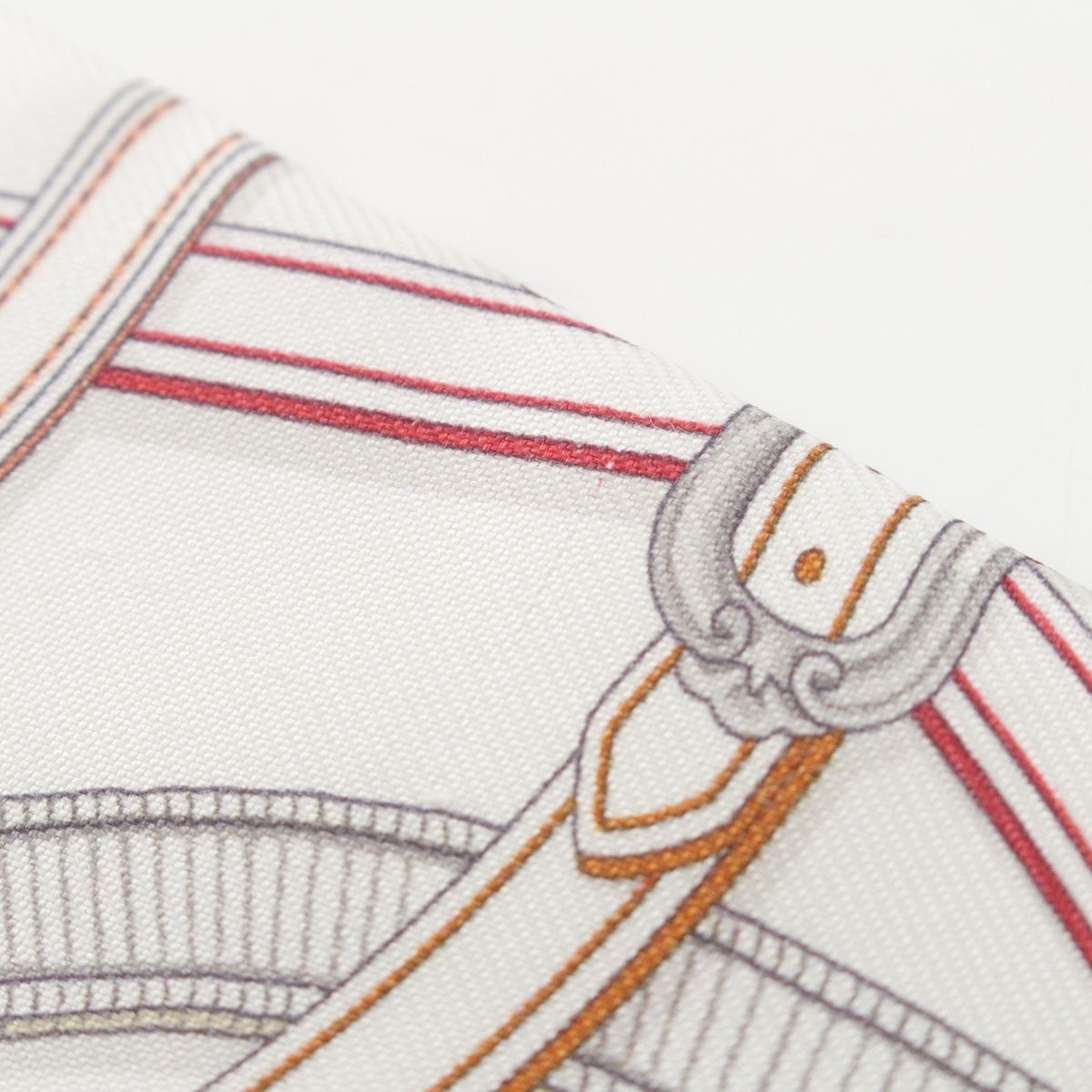 Hermes Twill Silk Harnais Legendaire Legendary Harness Scarf White — view 8