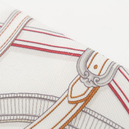 Hermes Twill Silk Harnais Legendaire Legendary Harness Scarf White — view 8