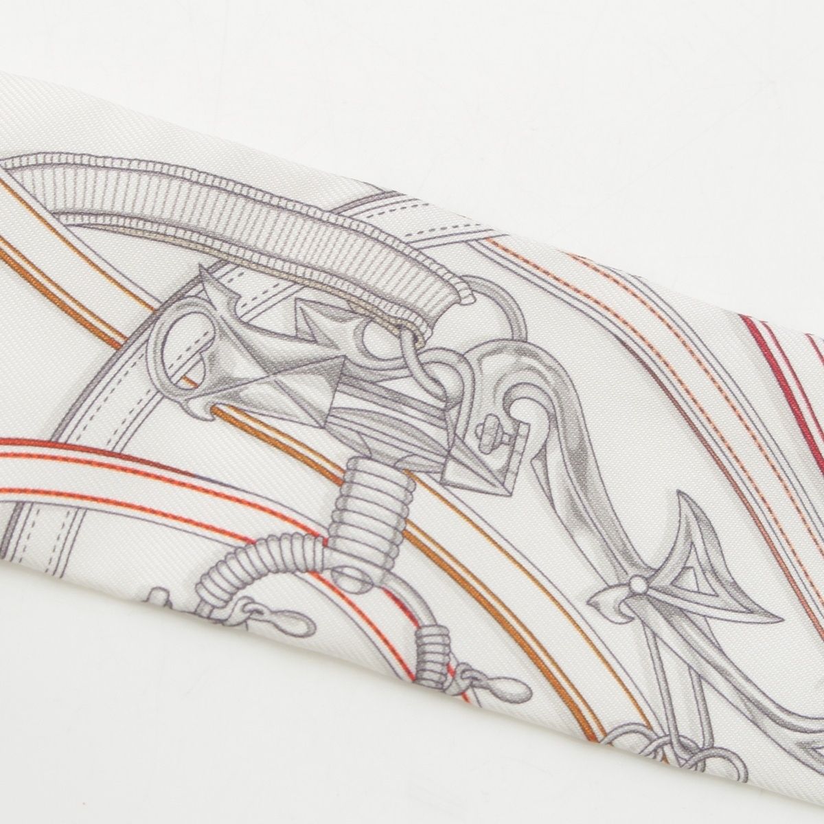 Hermes Twill Silk Harnais Legendaire Legendary Harness Scarf White — view 7