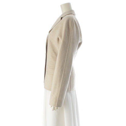 Hermes Cashmere Tailored Jacket Logo Button Solded Ivory 38 — view 3