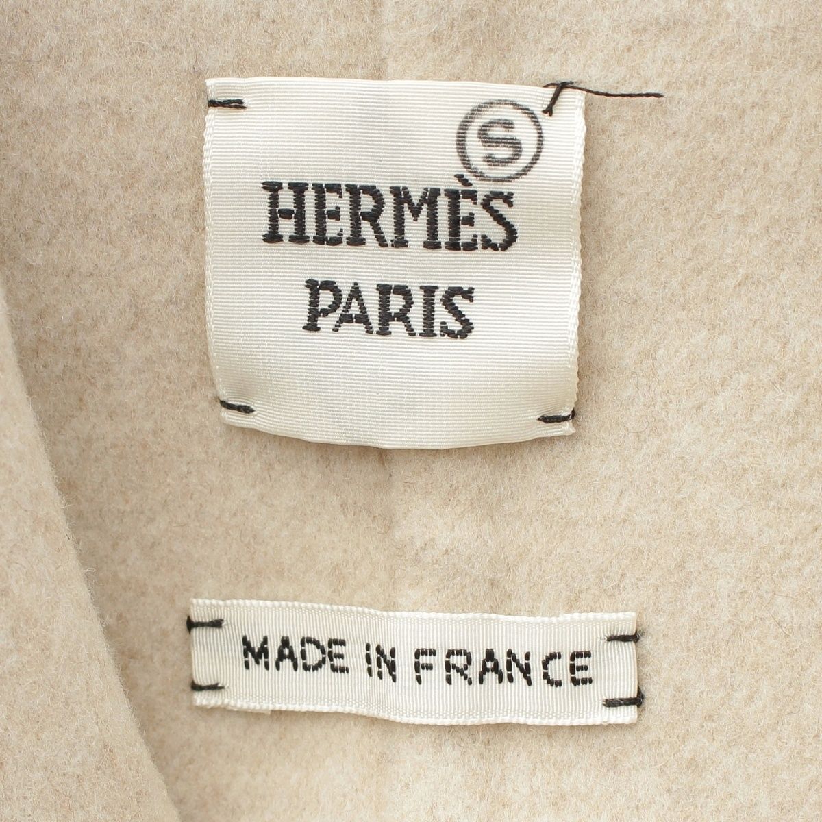 Hermes Cashmere Tailored Jacket Logo Button Solded Ivory 38 — view 9