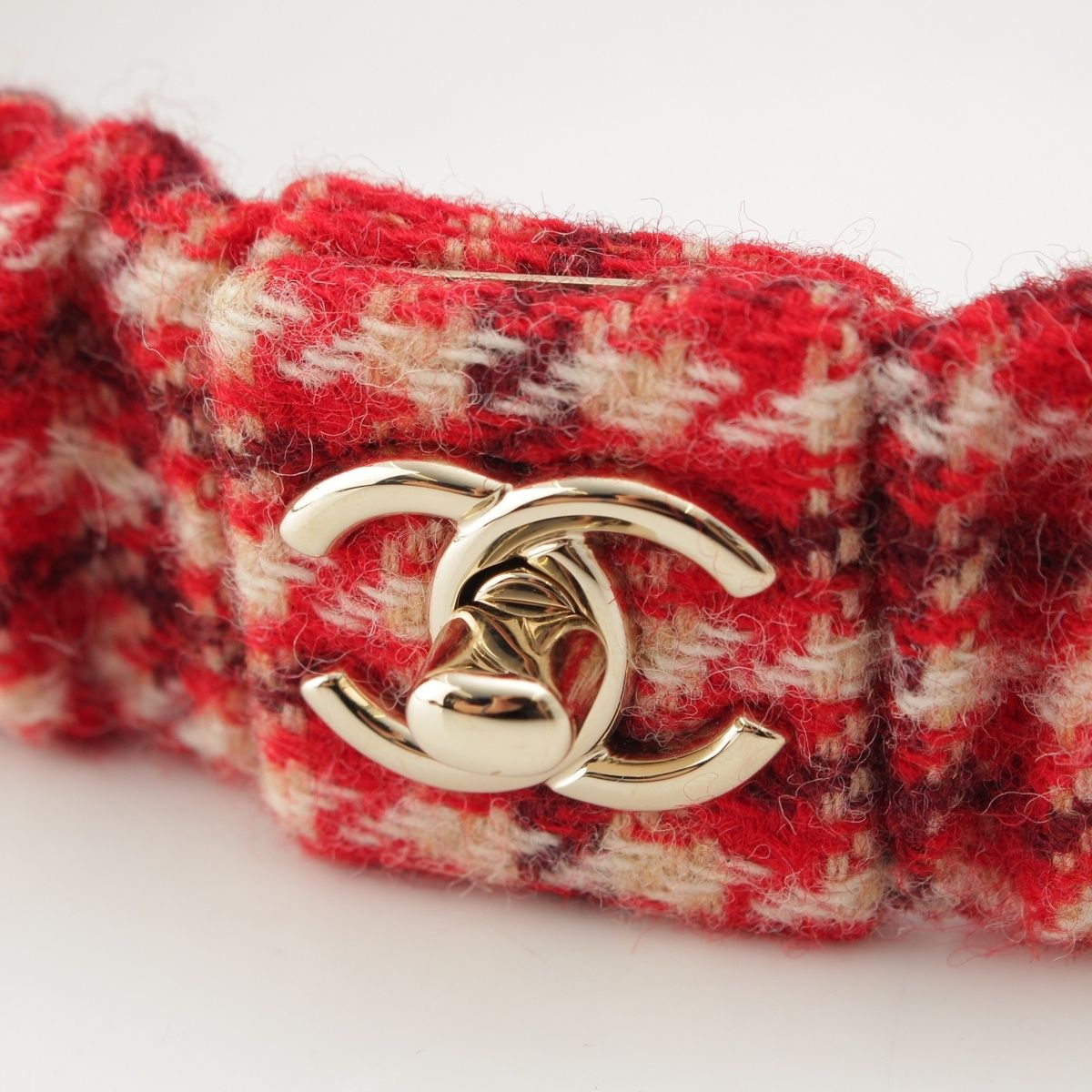 Chanel Tweed Turnlock CC Logo Belt — view 4