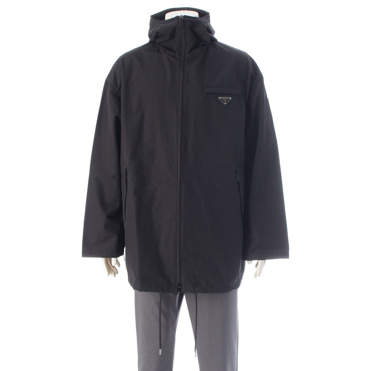Prada Cotton Polyester Triangle Logo Jacket Black