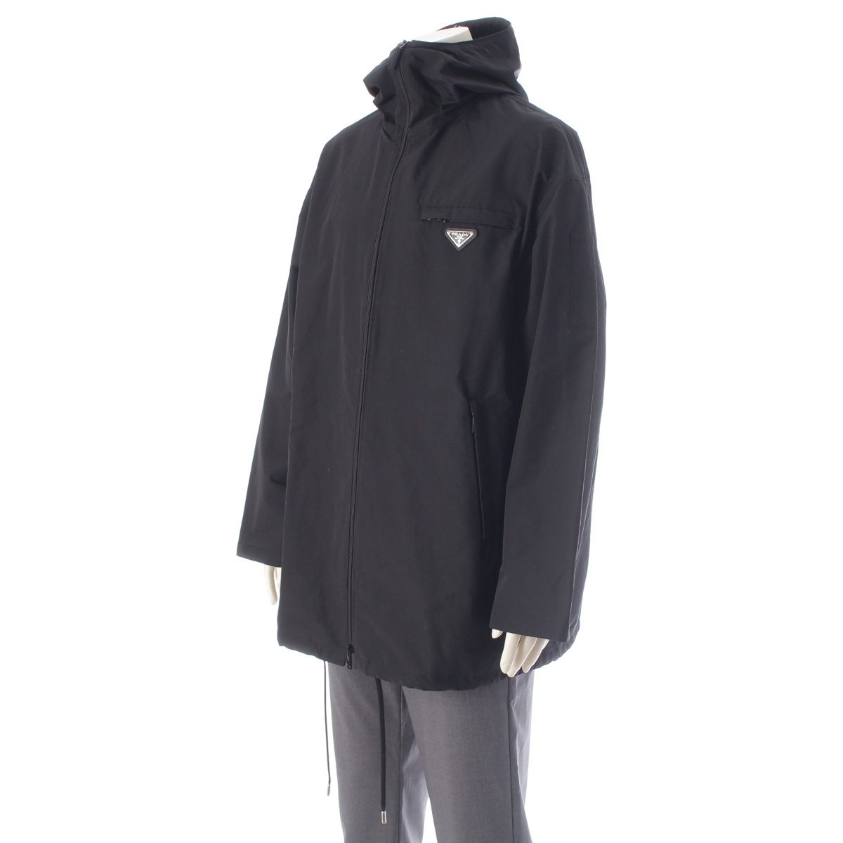Prada Cotton Polyester Triangle Logo Jacket Black — view 2