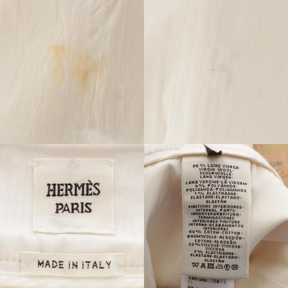 Hermes Wool Chaine D'ancre Zip Tight Skirt Ivory 34 — view 9