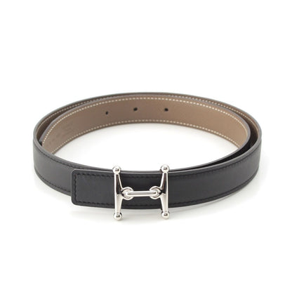 Hermes Molle Leather Reversible Belt Noir Etoupe 75