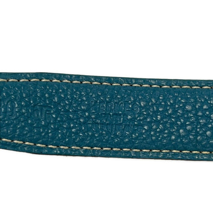 Hermes Belt 80 Black Blue Jean Silver Reversible — view 4
