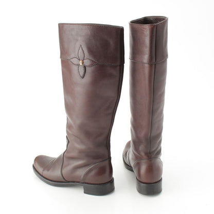 Louis Vuitton Leather Long Boots Brown — view 4