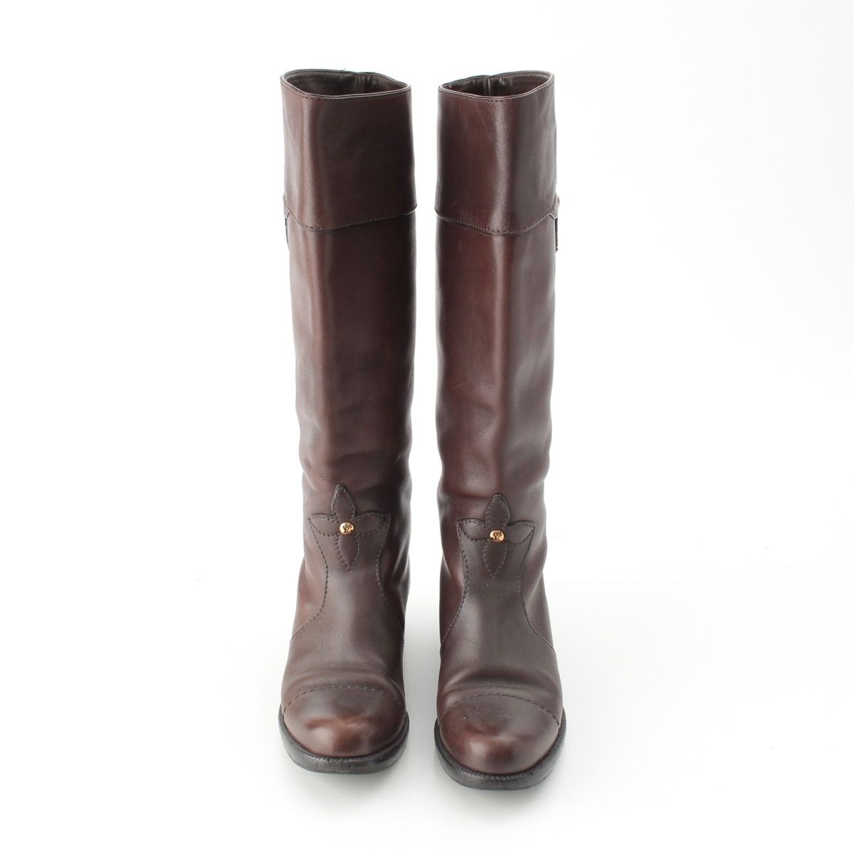 Louis Vuitton Leather Long Boots Brown — view 2