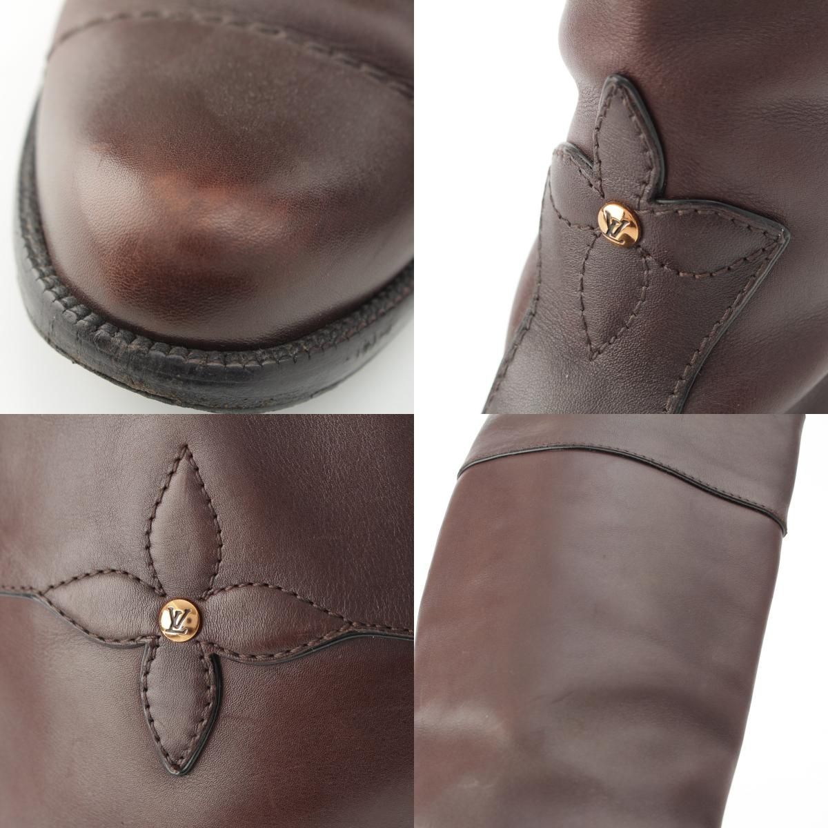 Louis Vuitton Leather Long Boots Brown — view 8