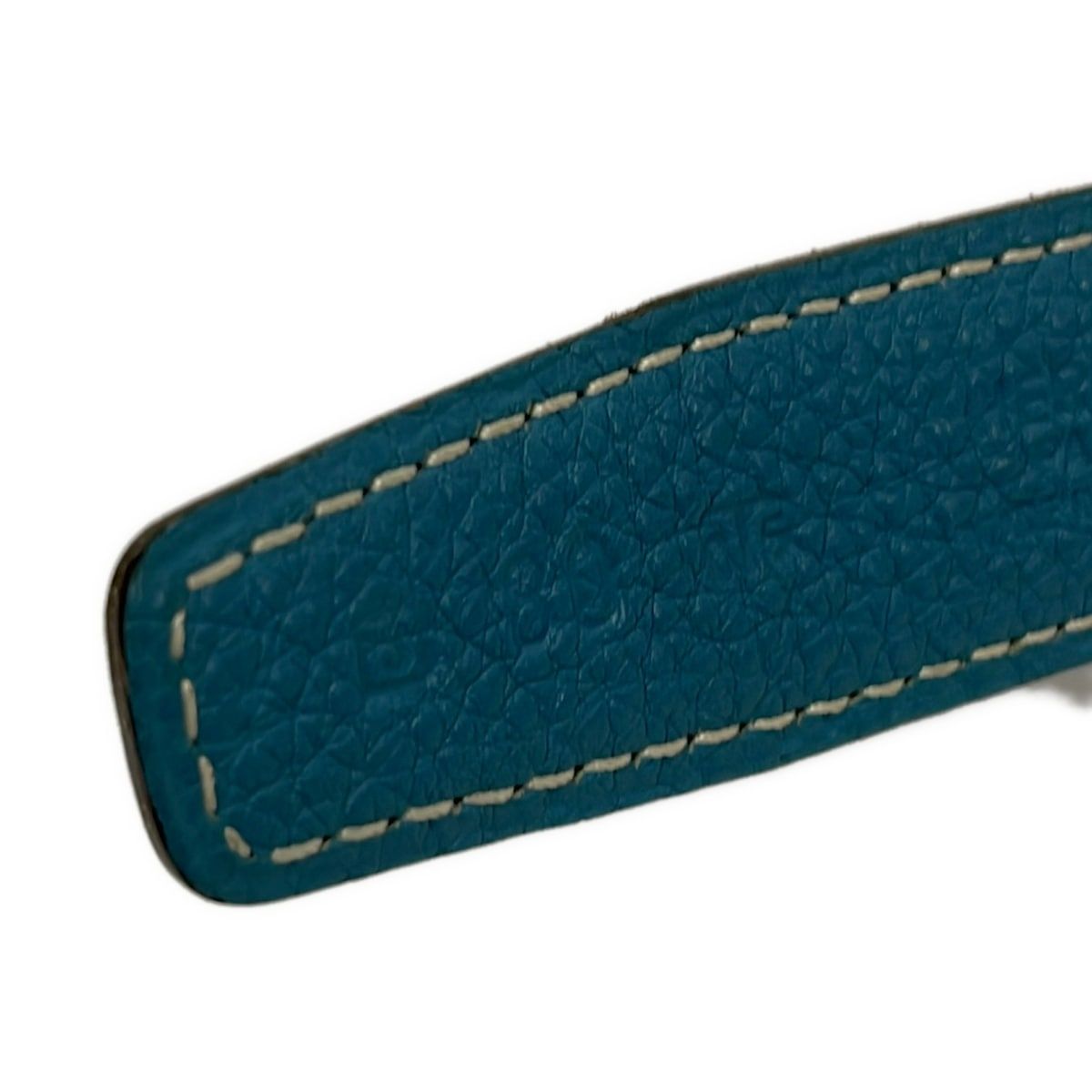 Hermes Belt 80 Black Blue Jean Silver Reversible — view 5