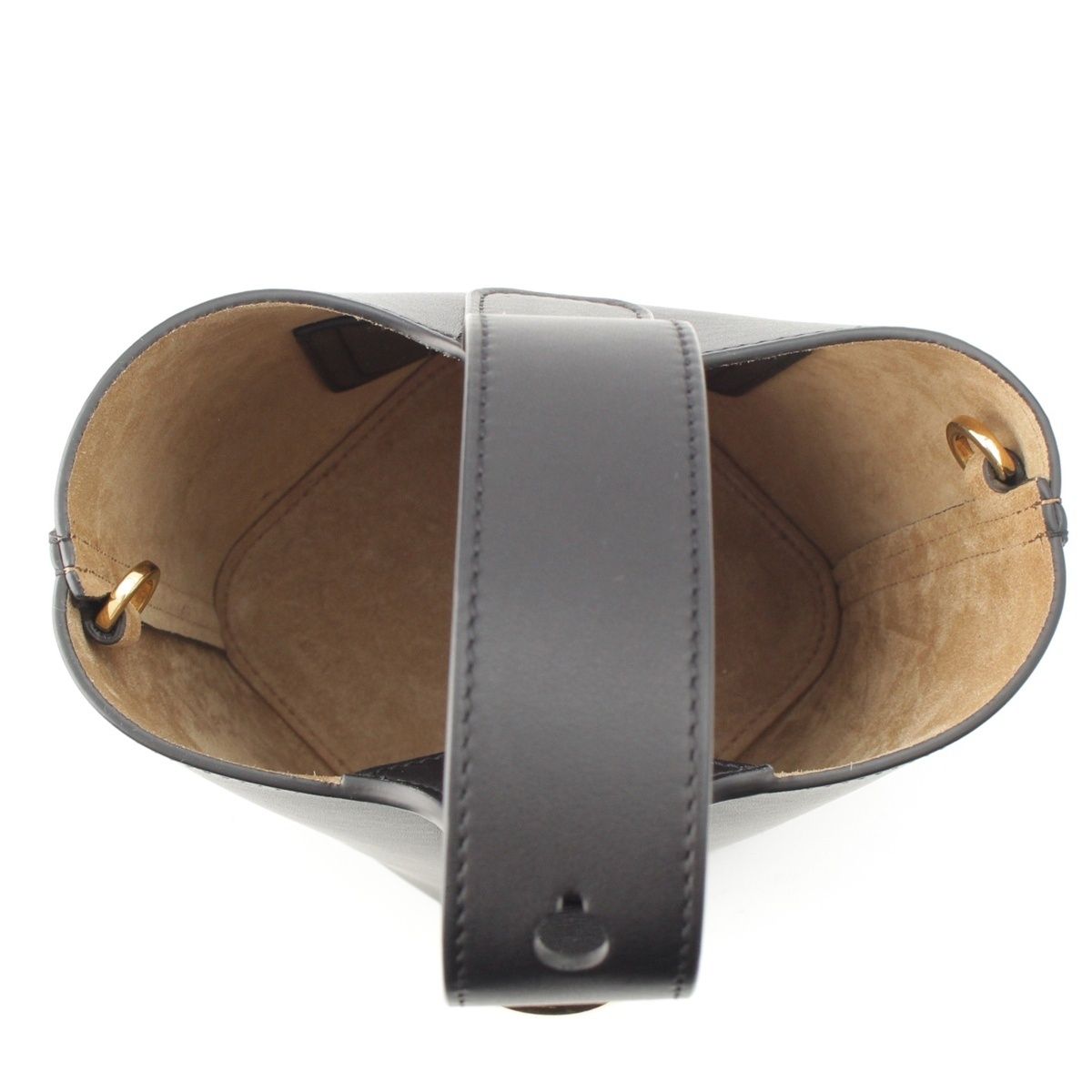 Loewe Pebble Bucket Mini 2-Way Handbag Black Gold — view 6