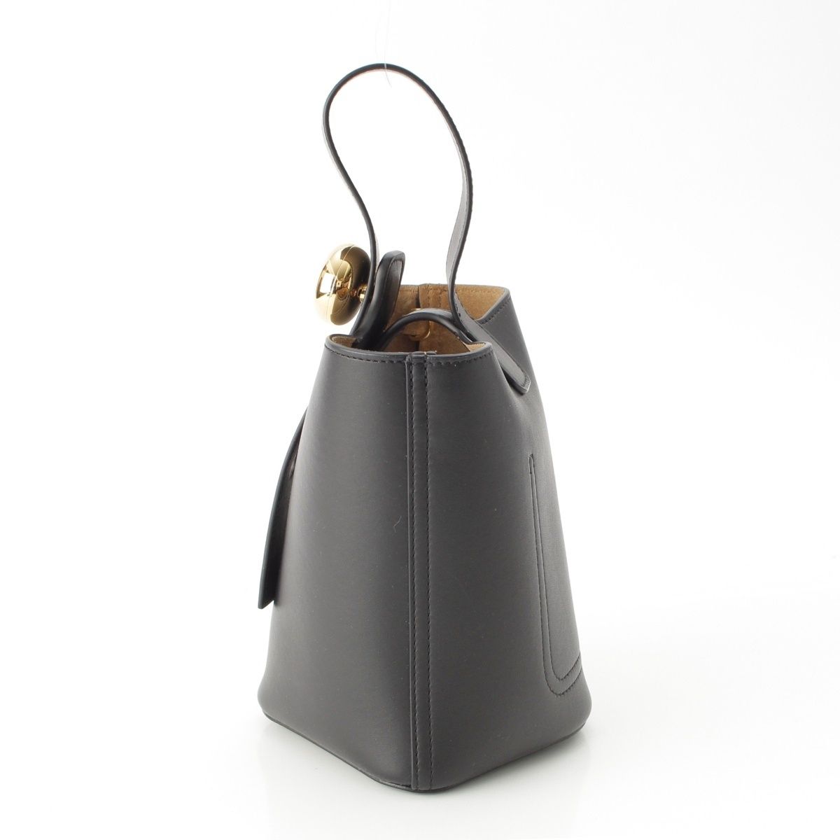 Loewe Pebble Bucket Mini 2-Way Handbag Black Gold — view 3