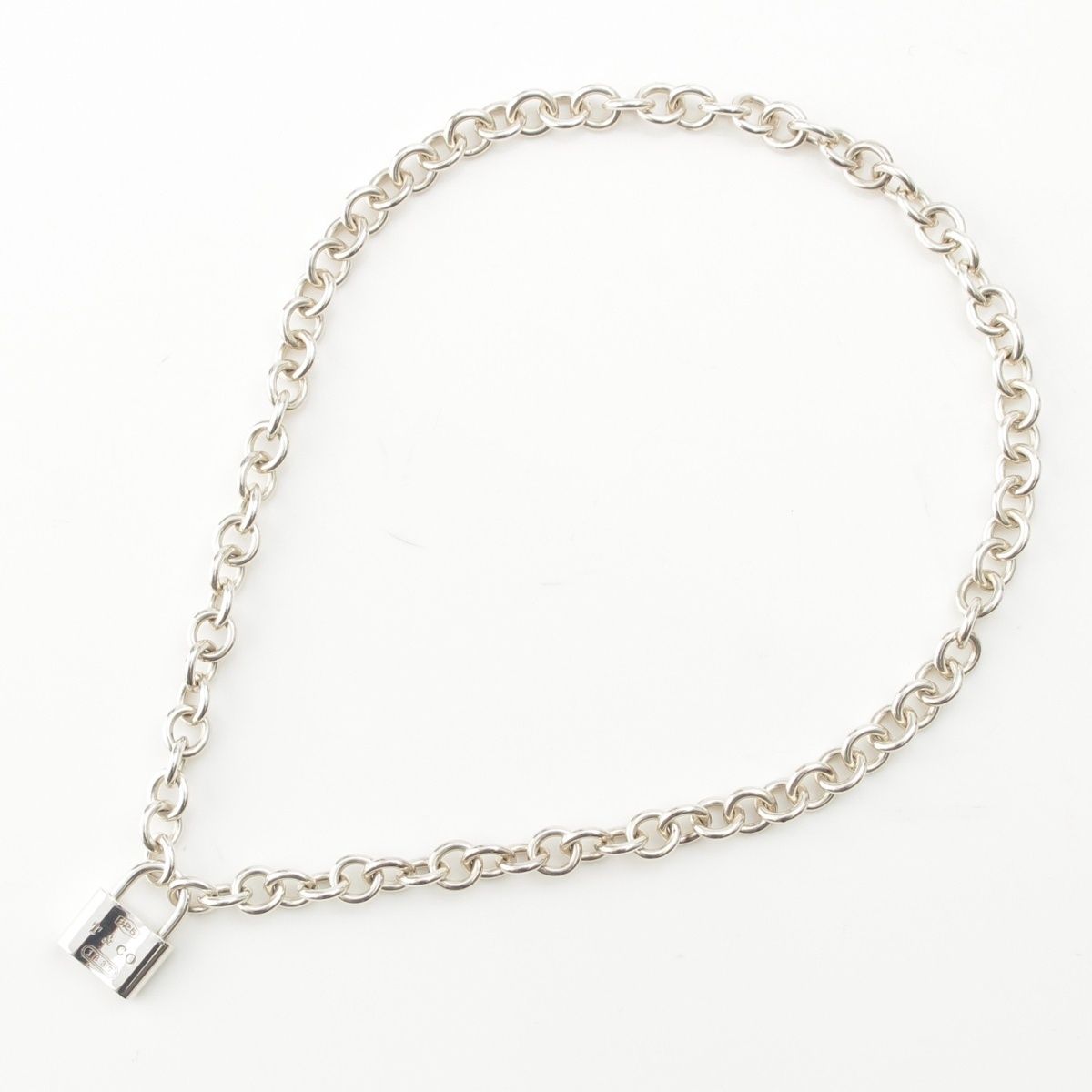 Tiffany & Co 925 Cadena Lock Chain Necklace Silver — view 3