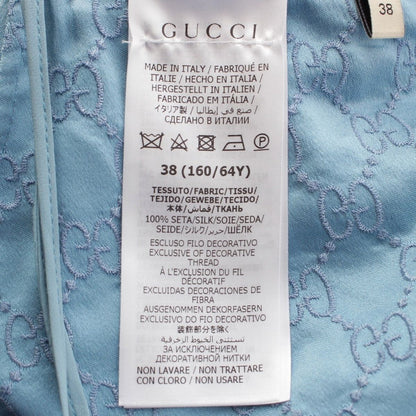 Gucci Silk GG Skirt Blue 38 — view 9