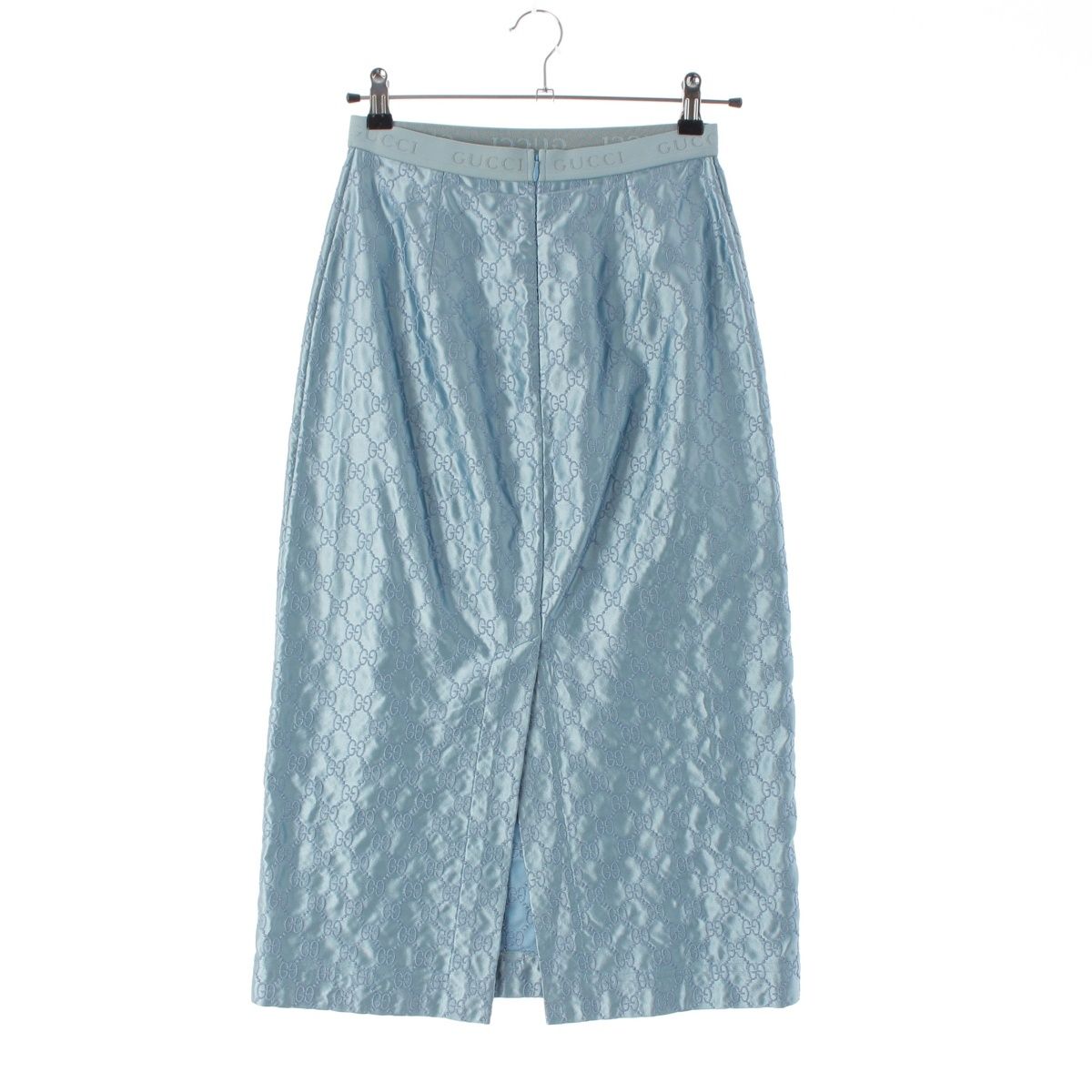 Gucci Silk GG Skirt Blue 38 — view 2