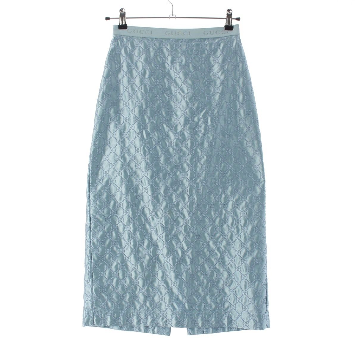 Gucci Silk GG Skirt Blue 38