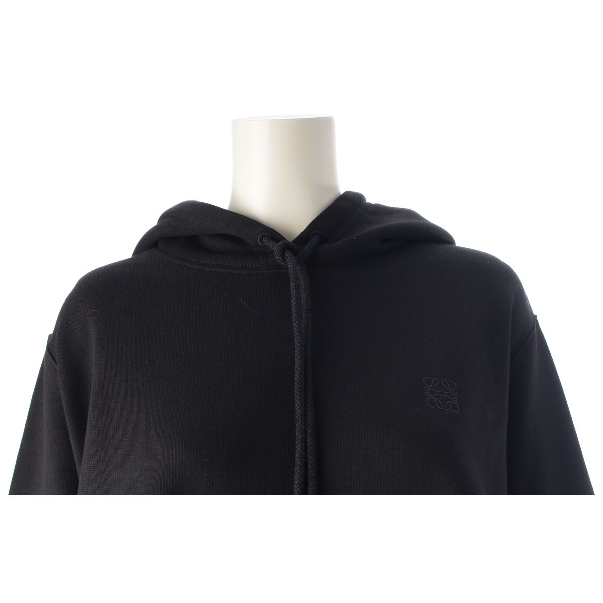 Loewe Anagram Cropped Pullover Hoodie Black — view 5