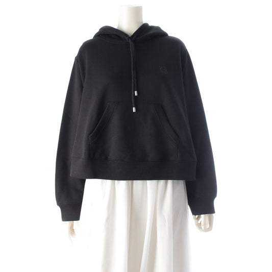 Loewe Anagram Cropped Pullover Hoodie Black