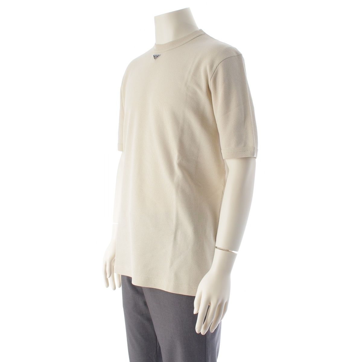 Prada Triangle Plate Logo Waffle Top Beige XL — view 2