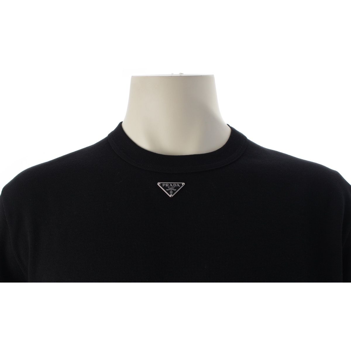 Prada Triangle Plate Logo Waffle Top Black XL — view 5