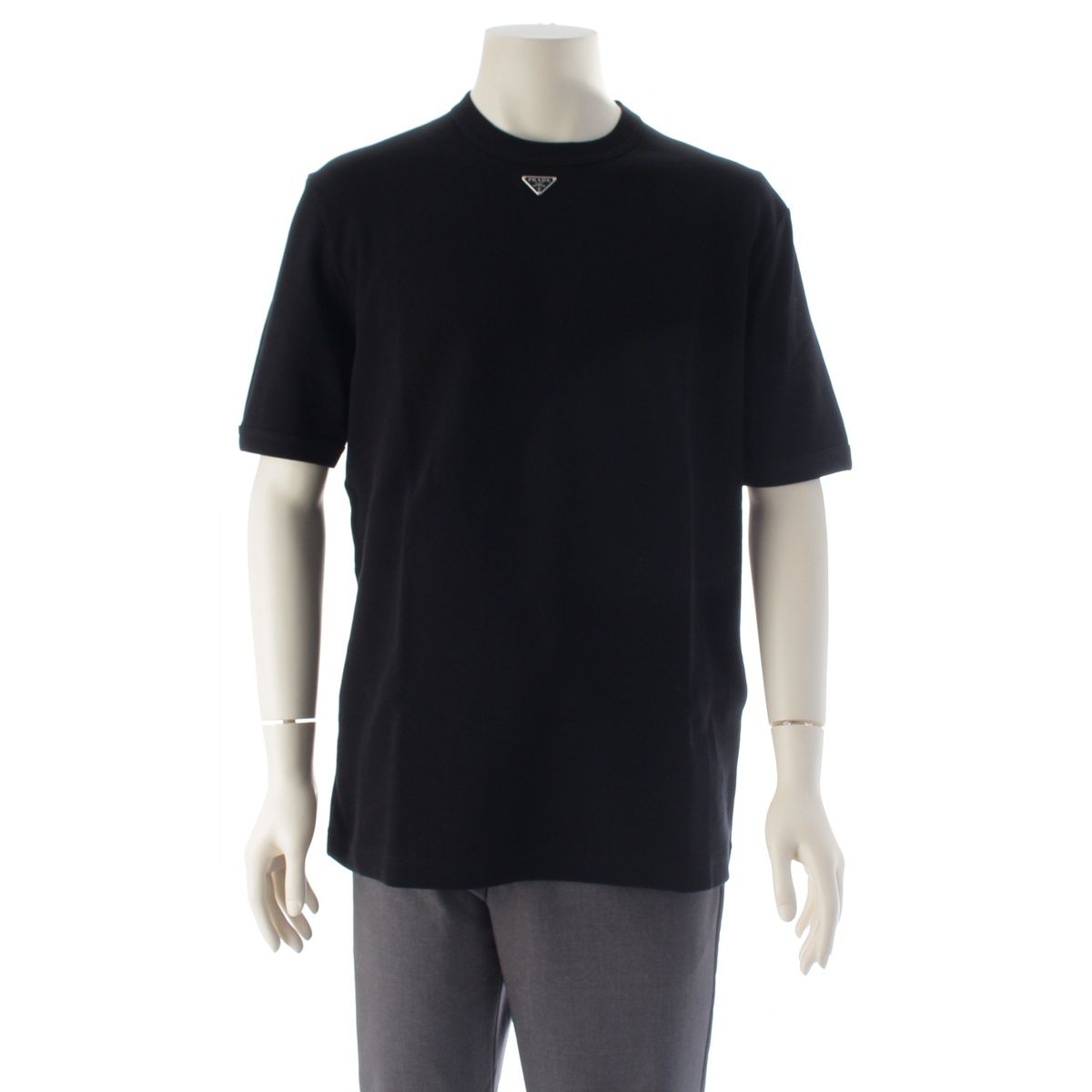 Prada Triangle Plate Logo Waffle Top Black XL