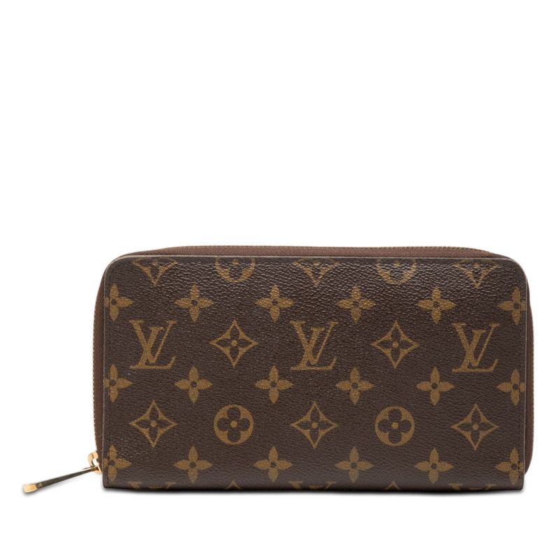 Louis Vuitton Monogram Zippy Organizer Zip Around Wallet Brown Leather