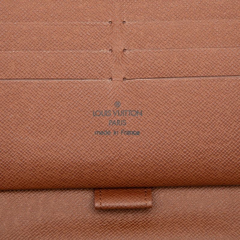 Louis Vuitton Monogram Zippy Organizer Zip Around Wallet Brown Leather — view 5