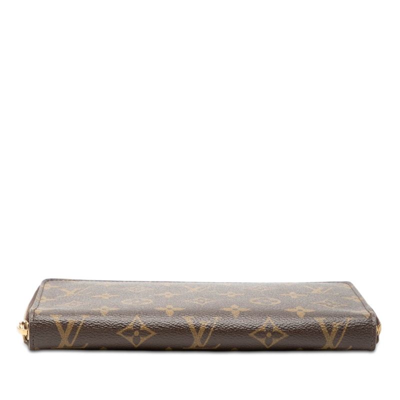 Louis Vuitton Monogram Zippy Organizer Zip Around Wallet Brown Leather — view 3