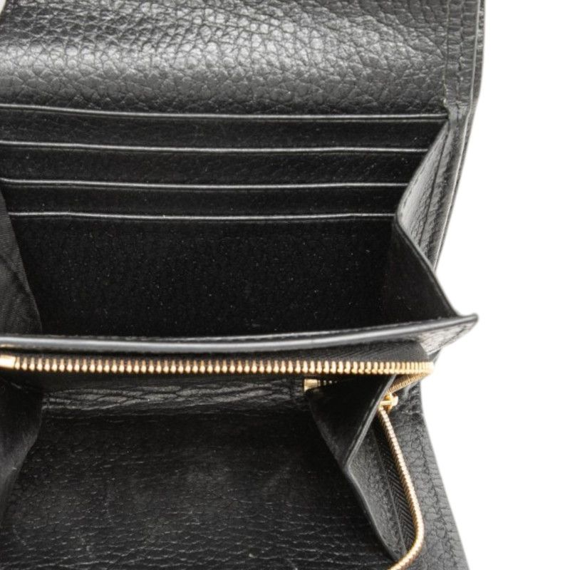 Gucci GG Supreme Marmont Logo L-shaped Zipper Bifold Wallet Beige Black Leather — view 4