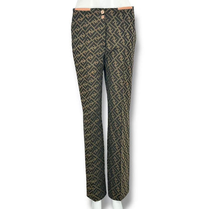 Fendi Pants Zucca Pattern FF Log All Brown 42