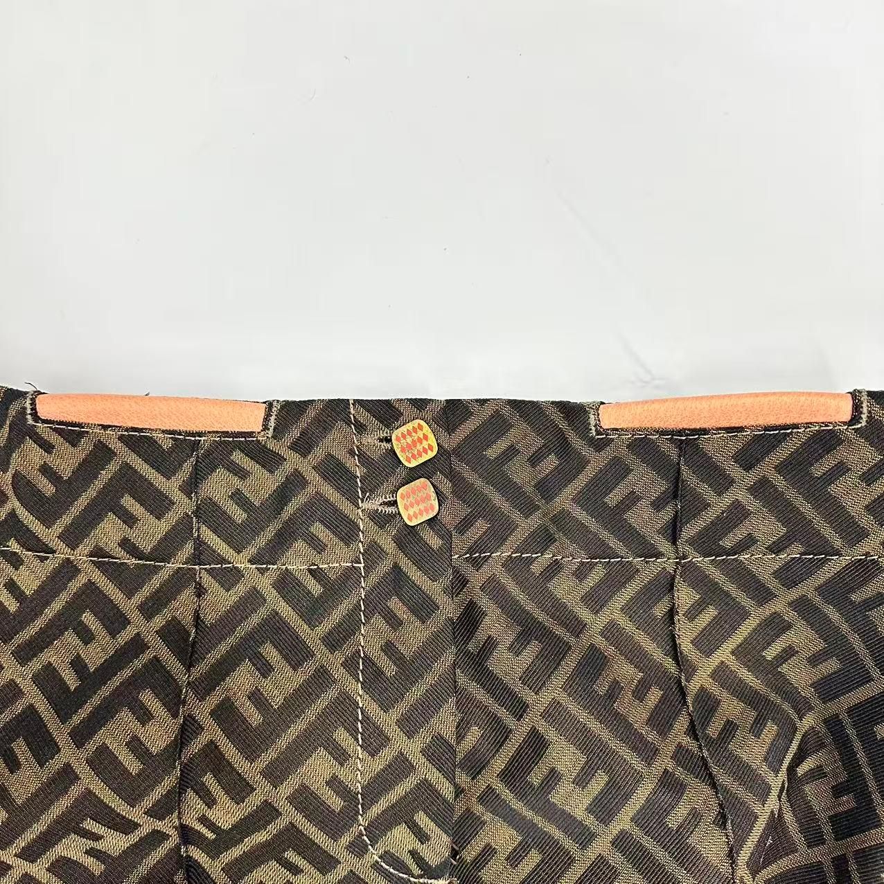 Fendi Pants Zucca Pattern FF Log All Brown 42 — view 4