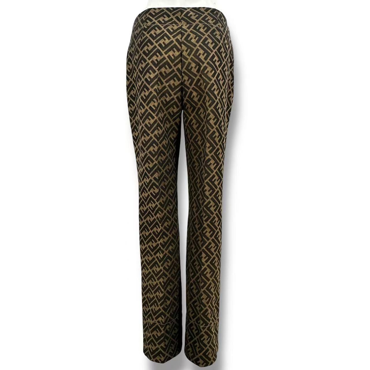 Fendi Pants Zucca Pattern FF Log All Brown 42 — view 2