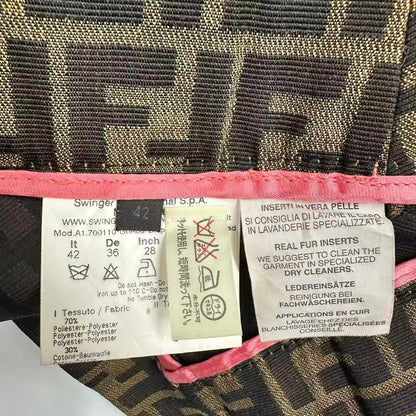 Fendi Pants Zucca Pattern FF Log All Brown 42 — view 3