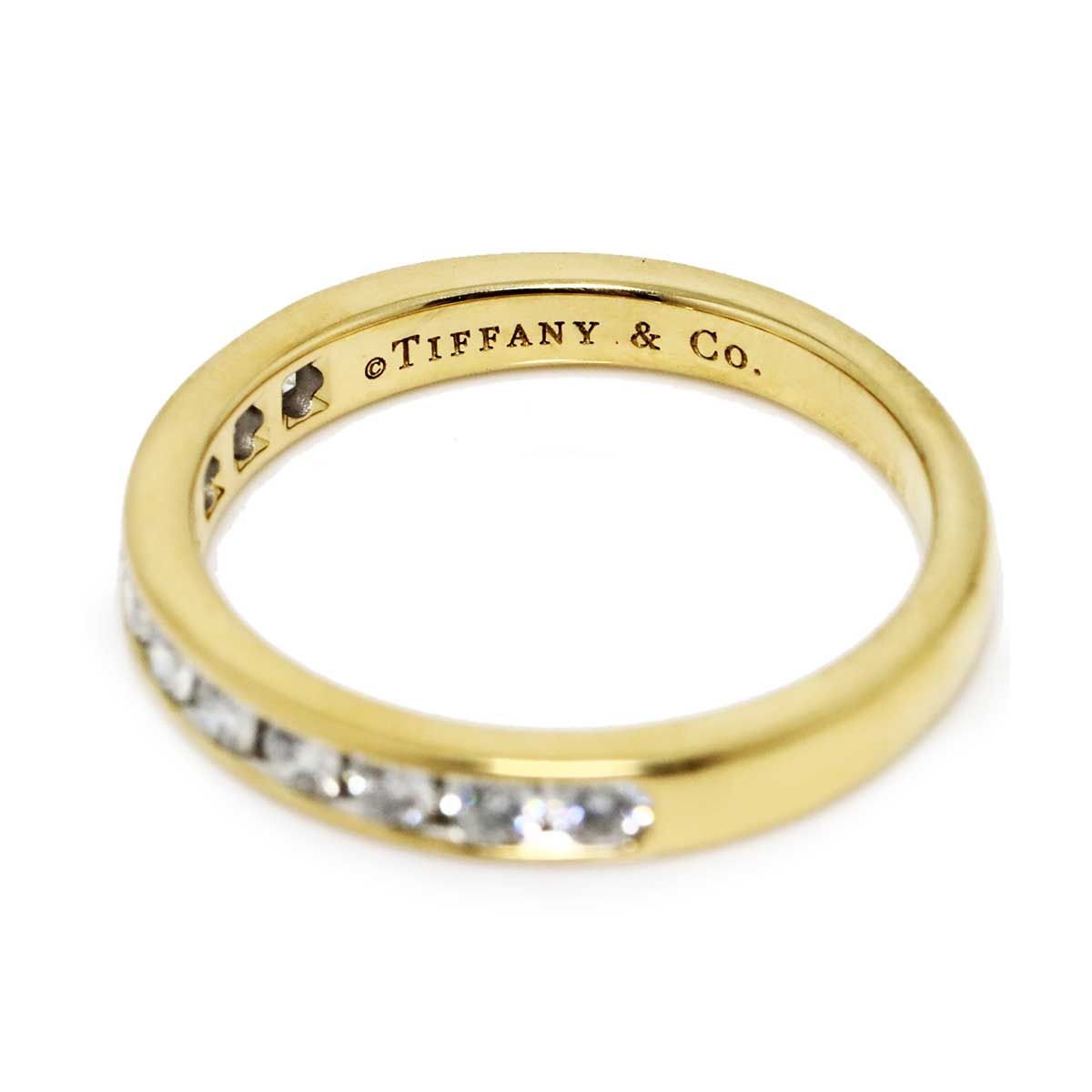 Tiffany & Co Channel Setting Ring Half Diamond 18k YG 750 — view 3
