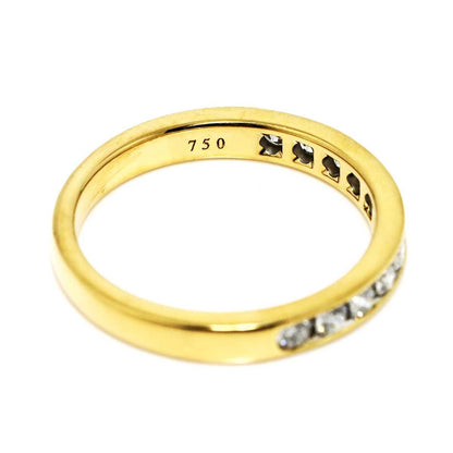 Tiffany & Co Channel Setting Ring Half Diamond 18k YG 750 — view 4