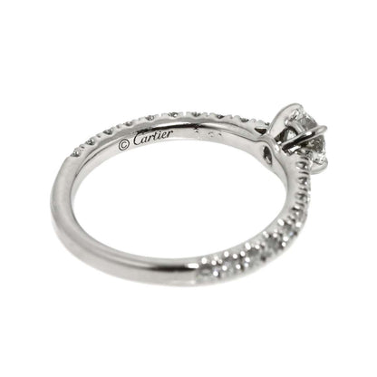 Cartier Etain Cell Half 47 Ring Diamond Pt Platinum Certificate — view 3