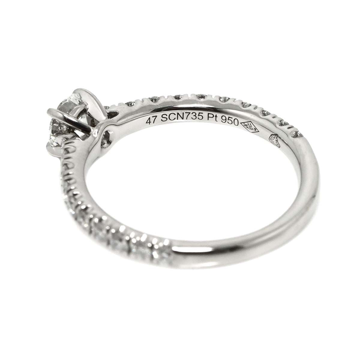 Cartier Etain Cell Half 47 Ring Diamond Pt Platinum Certificate — view 4