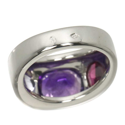 Chanel 52 Baroque Ring Amethyst Iolite Garnet 18k WG White Gold 750 Multi Stone — view 6