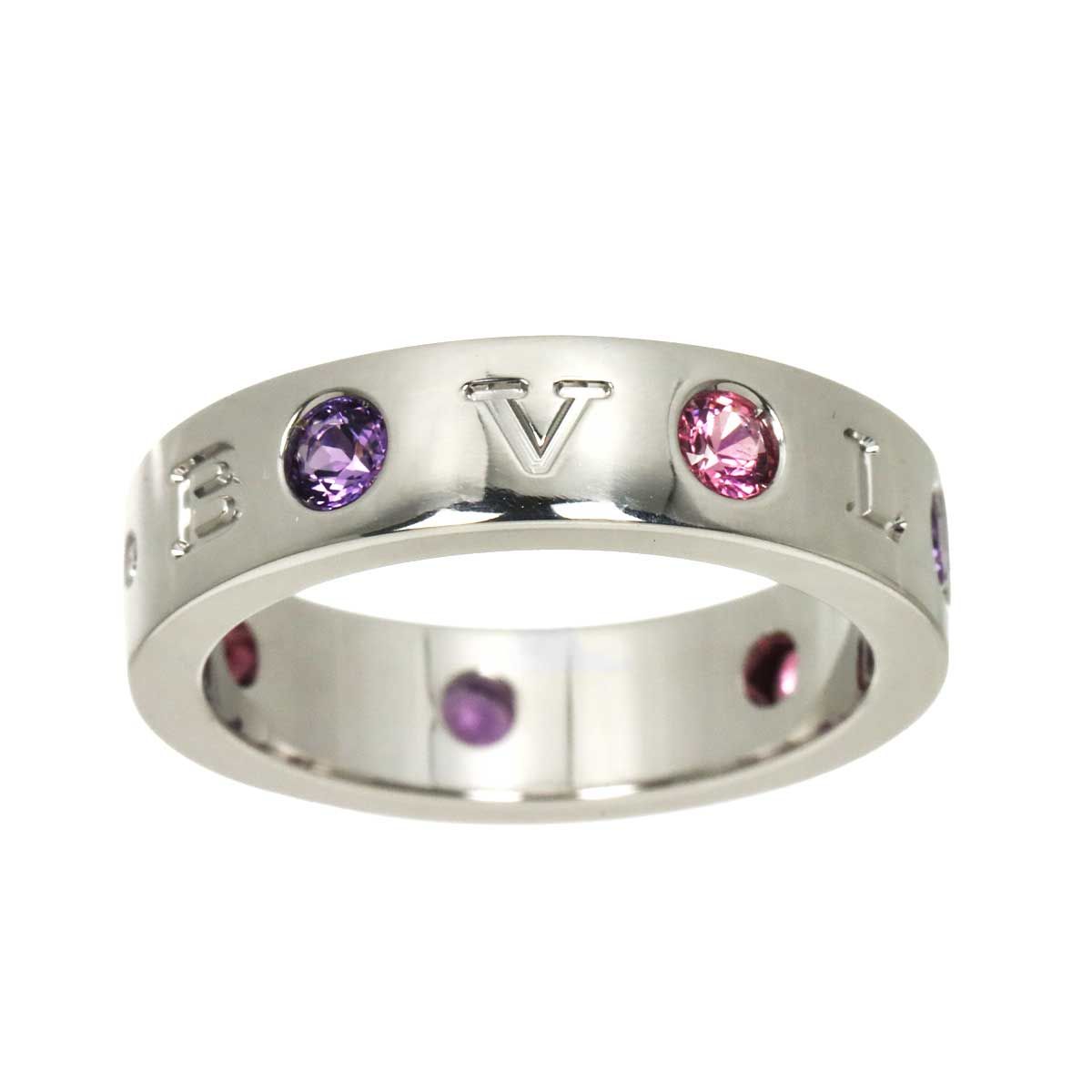 Bvlgari Roman Sorbet 53 Ring Amethyst Tourmaline Diamond 18k WG 750 Certificate — view 2