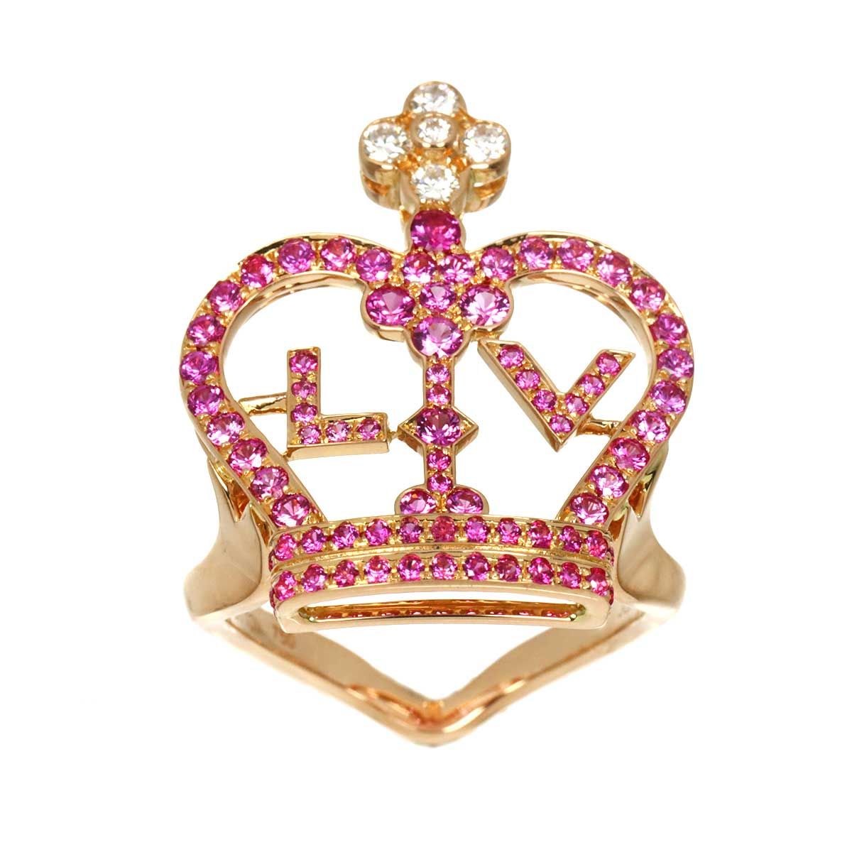 Louis Vuitton Bague Crown 50 Ring Saffiano Diamond 18k PG Pink Gold — view 2