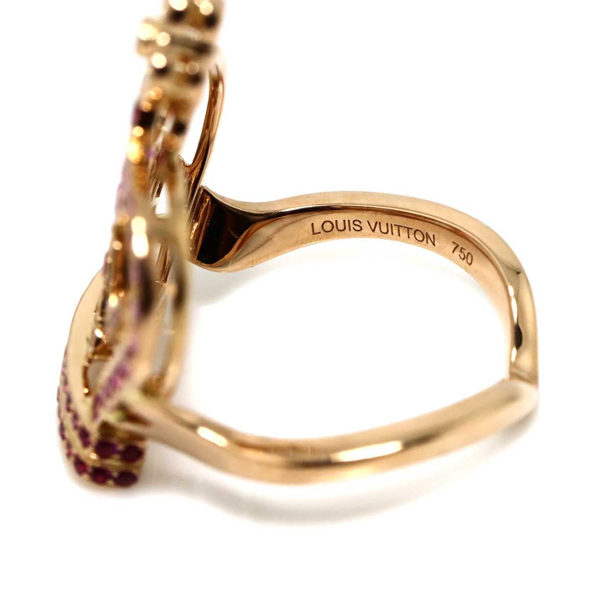 Louis Vuitton Bague Crown 50 Ring Saffiano Diamond 18k PG Pink Gold — view 3