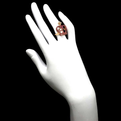 Louis Vuitton Bague Crown 50 Ring Saffiano Diamond 18k PG Pink Gold — view 8
