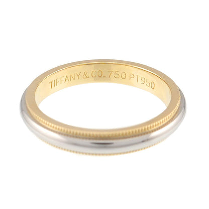 Tiffany & Co Milgrain Band Ring Platinum Pt 18k YG 750 — view 3