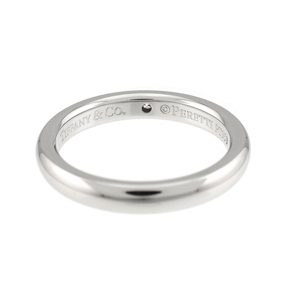 Tiffany & Co Stacking Band Ring Diamond Pt Platinum — view 3