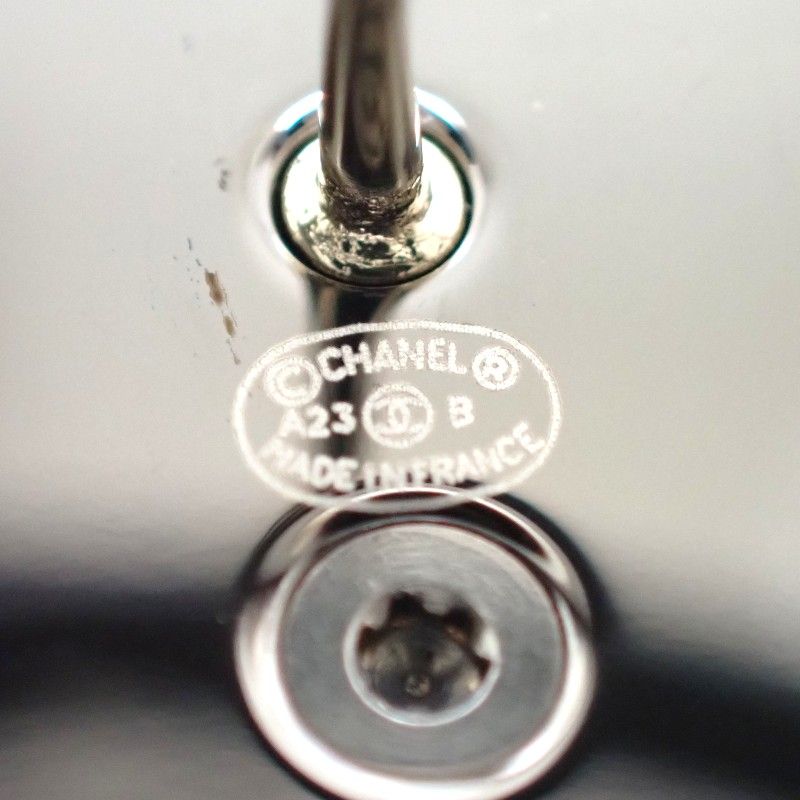 Chanel CC Square CC Logo Earrings Metal Gold Black — view 9