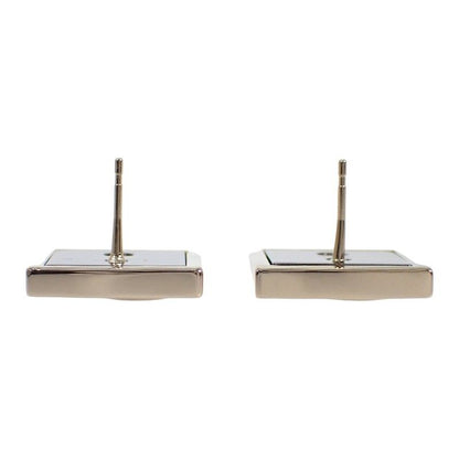Chanel CC Square CC Logo Earrings Metal Gold Black — view 5