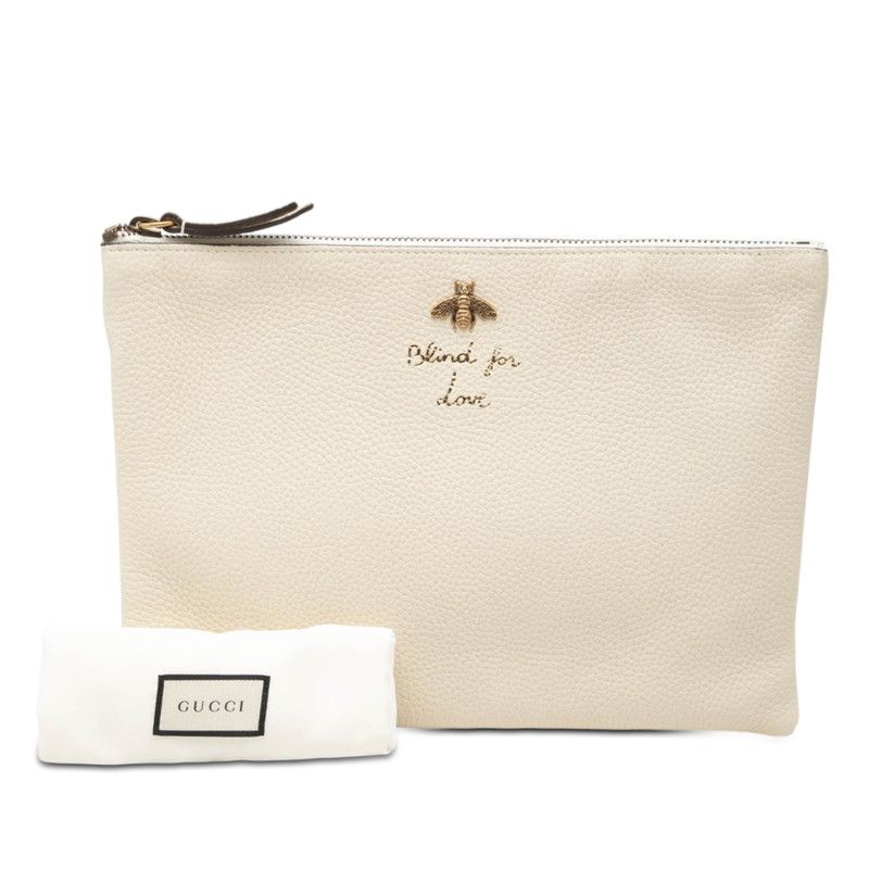 Gucci Animalier Bi Clutch Ivory Leather — view 7