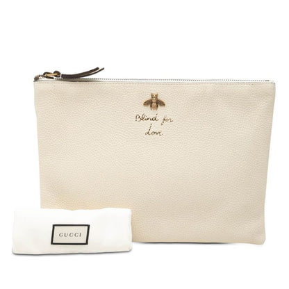 Gucci Animalier Bi Clutch Ivory Leather — view 7
